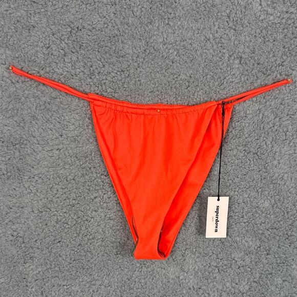 Superdown Raquel String Bikini Bottom Neon Orange L  NWT Revolve Super Cheeky - Picture 4 of 8